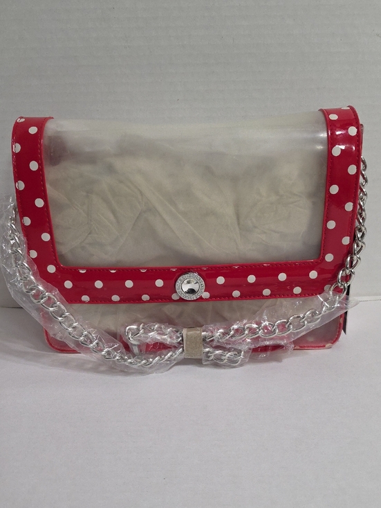 Score Handbags - Score Game Day Clear Polka Dot Crossbody Bag with Red Trim *NWT*